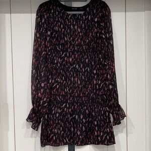 175. DO+BE Women’s Black and Pink Abstract Blouse Size Medium